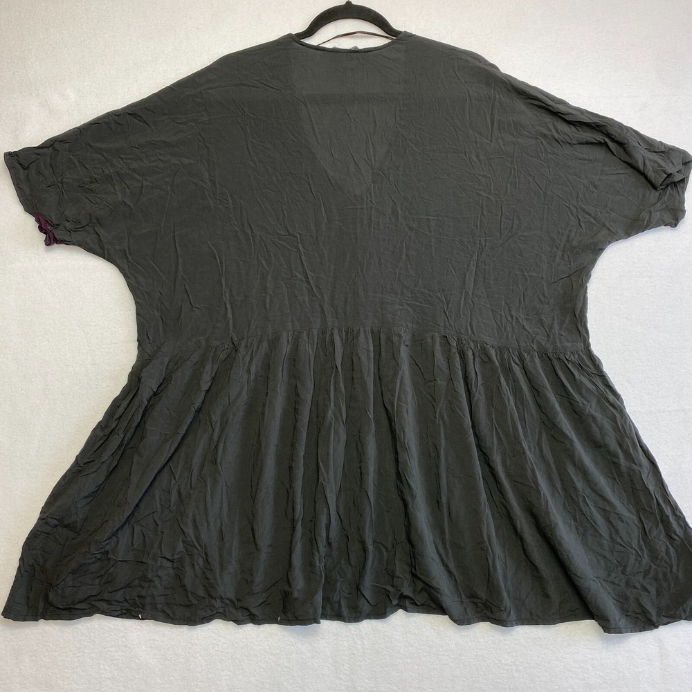 ZARA Dress Womens Medium Black Short Sleeve Premium Denim Boho Oversized - Picture 10 of 12